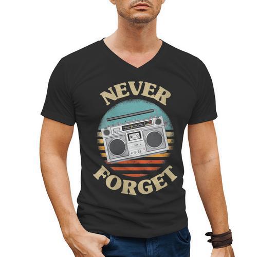 Retro Radio Never Forget Nostalgia Vintage Men's V-Neck T-Shirt - Figerry