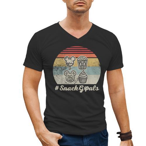 Retro Snack Goals Icon Nostalgia Men's V-Neck T-Shirt - Figerry