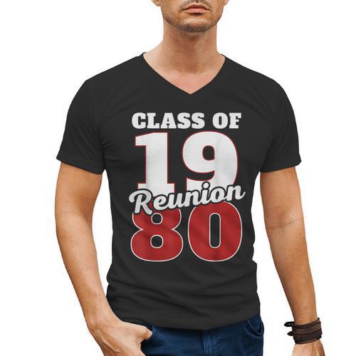 Reunion 1980 Class Of 1980 Reunion 80 Graduation 1980 Men's V-Neck T-Shirt - Best Gift Smart