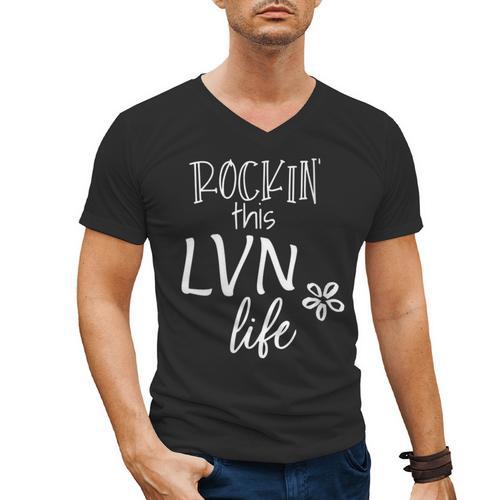 Rockin This Life Cute LVN Graphic For Nurse Graduation Men's V-Neck T-Shirt - Best Gift Smart
