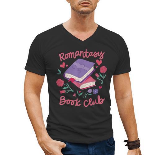 Romantasy Book Club Novel Reading Club Bibliophiles Fiction Men's V-Neck T-Shirt - Bookorys DE