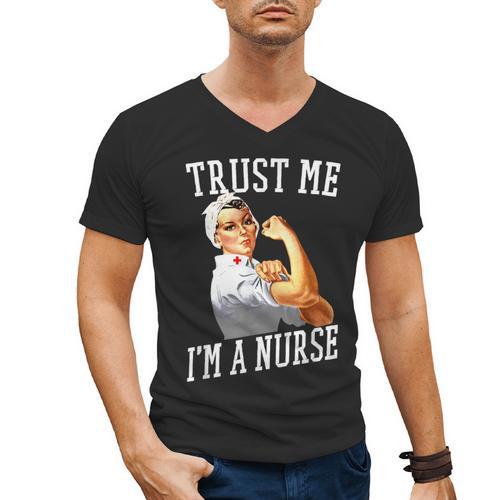 Rosie Riveter Nurse Shirt Nurse Graduation Shirt Men's V-Neck T-Shirt - Best Gift Smart