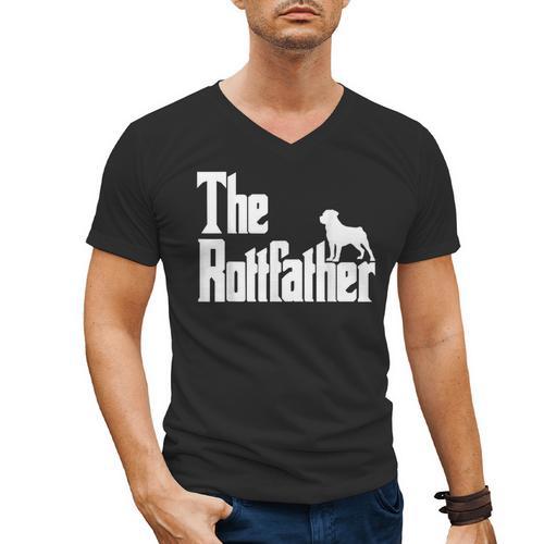 The RottFather Rottweiler Dad Shirt Men Men's V-Neck T-Shirt - Father's Day Fun