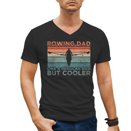 Round Rowing Dad Rudder Men's V-Neck T-Shirt - Father's Day Fun
