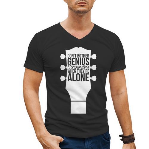 Sarcastic Jokes Genius Songwriters Are Introvert Guitarist Men's V-Neck T-Shirt - Raresse