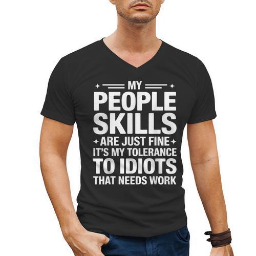 Sarcastic Saying Humor Introvert Workplace Attitude Men's V-Neck T-Shirt - Raresse