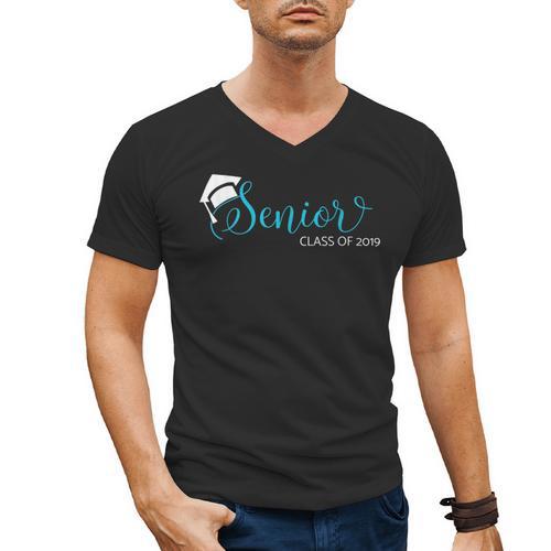 Senior 2019 Shirt Graduation High School College Tee Men's V-Neck T-Shirt - Best Gift Smart