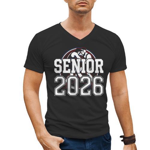 Senior 2026 Wrestling Class Of 2026 Wrestler Graduation Men's V-Neck T-Shirt - Best Gift Smart
