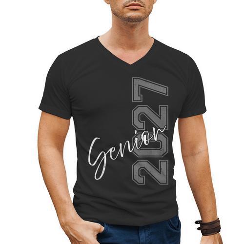 Senior 2027 Class Of 2027 Shirt Graduation Men's V-Neck T-Shirt - Best Gift Smart