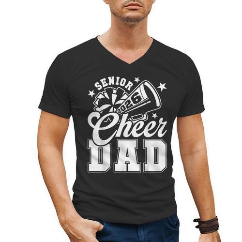 Senior Cheer Dad 2026 Proud Cheerleader Dad Class Of 2026 Men's V-Neck T-Shirt - Father's Day Fun