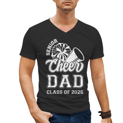 Senior Cheerleader Dad Cheer Class Of 2026 Graduation Men Men's V-Neck T-Shirt - Best Gift Smart