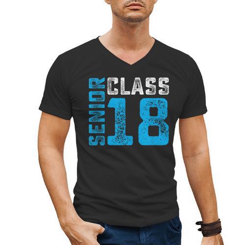 Senior Class 18 Shirt Graduation Apparel T-Shirt Men's V-Neck T-Shirt - Best Gift Smart