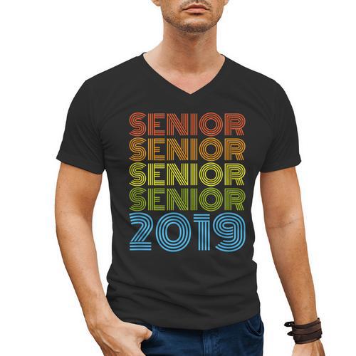 SENIOR CLASS 2019 T SHIRT High School Graduation Men's V-Neck T-Shirt - Best Gift Smart
