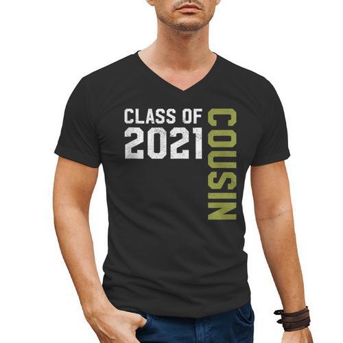 Senior Class Of 2021 Cousin Graduation Men's V-Neck T-Shirt - Best Gift Smart