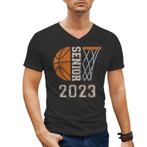 Senior Class Of 2023 Graduation Basketball Team Graduate Men's V-Neck T-Shirt - Best Gift Smart