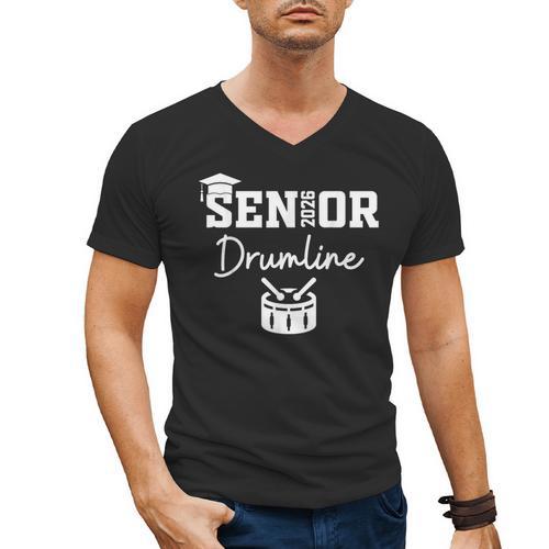 Senior Drumline Class Of 2026 Marching Band Graduation Men's V-Neck T-Shirt - Best Gift Smart