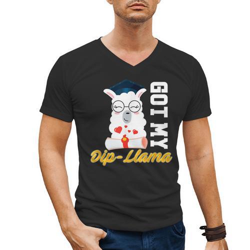 Senior Graduation TShirt 2019 Got My Dip-Llama Diploma Shirt Men's V-Neck T-Shirt - Best Gift Smart