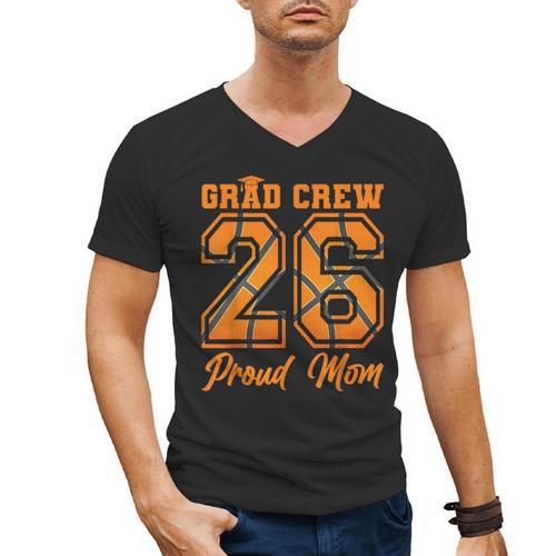 Senior Mom Class Of 2026 Basketball Mom Graduation Men's V-Neck T-Shirt - Best Gift Smart