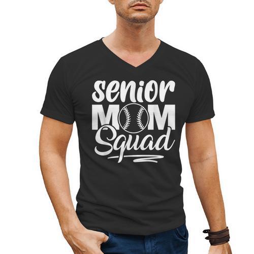Senior Mom Squad Baseball Class Of 2023 Graduation Men's V-Neck T-Shirt - Best Gift Smart