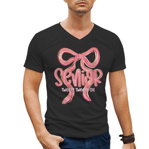Senior Twenty Twenty-Six Coquette Graduation Class Of 2026 Men's V-Neck T-Shirt - Best Gift Smart