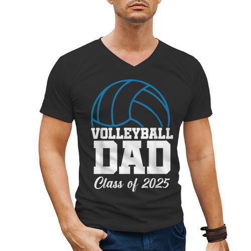 Senior Volleyball Dad Class Of 2025 Graduation Graduate Men's V-Neck T-Shirt - Best Gift Smart