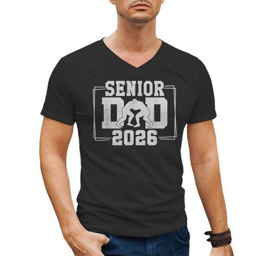 Senior Wrestling Dad 2026 Senior Dad Class Of 2026 Men's V-Neck T-Shirt - Father's Day Fun