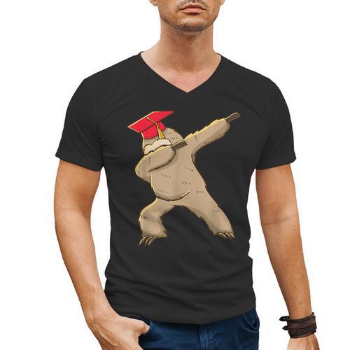Sloth Dabbing Shirt Graduation Day Shirt See Ya Men's V-Neck T-Shirt - Best Gift Smart