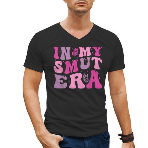 In My Smut Era Groovy Smut Book Reading Spicy Book Romance Men's V-Neck T-Shirt - Bookorys