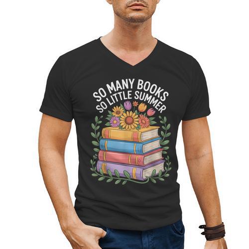 So Many Books So Little Summer Men's V-Neck T-Shirt - Bookorys