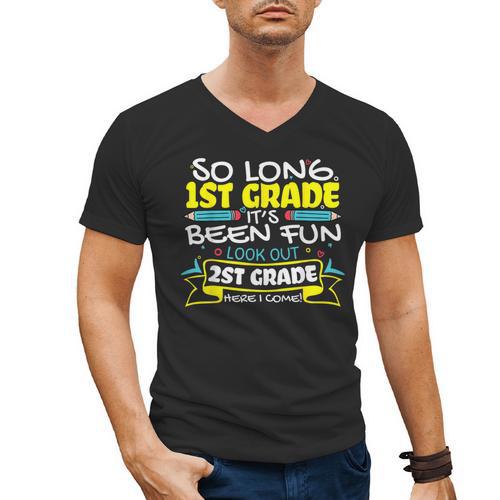 So Long 1st Grade 2nd Grade Here I Come School Graduation Men's V-Neck T-Shirt - Best Gift Smart