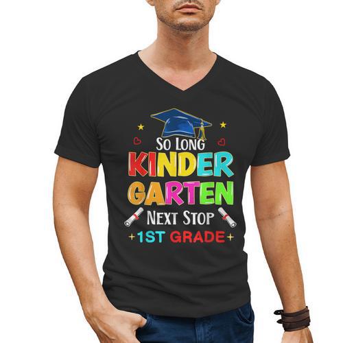 So Long Kindergarten Graduation 2025 Graduate 1st Grade Men's V-Neck T-Shirt - Best Gift Smart