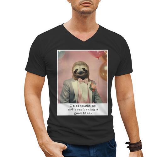 Social Anxiety Not Having A Good Time Socializing Introvert Men's V-Neck T-Shirt - Raresse