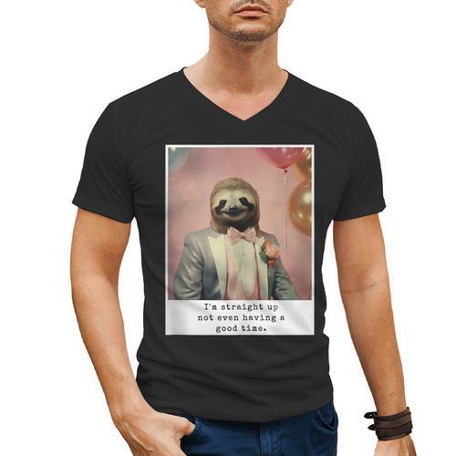 Social Anxiety Not Having A Good Time Socializing Introvert Men's V-Neck T-Shirt - Raresse