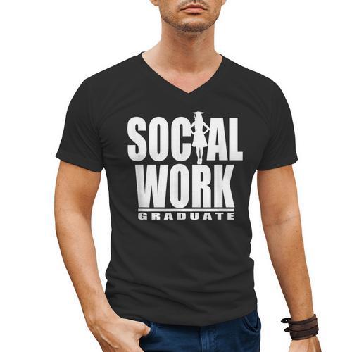 Social Work Graduate TShirt College Graduation Men's V-Neck T-Shirt - Best Gift Smart