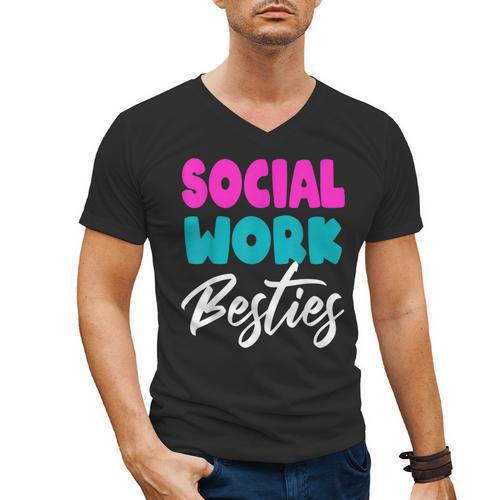 Social Worker Work Coworkers Best Friend Graduation MSW Men's V-Neck T-Shirt - Best Gift Smart