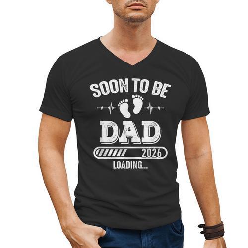Soon To Be Dad 2026 Loading For Pregnancy Announcement Men's V-Neck T-Shirt - Father's Day Fun