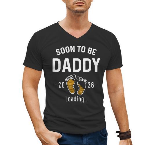 Soon To Be Daddy Est 2026 Loading First Time Dad Men's V-Neck T-Shirt - Father's Day Fun