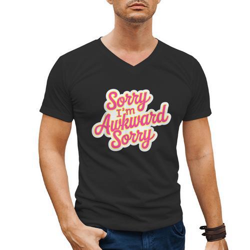 Sorry I'm Awkward Sorry Introvert Humor Men's V-Neck T-Shirt - Raresse