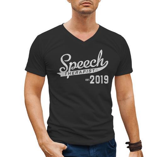 Speech Therapist Graduation 2019 Shirt Speech Therapy Men's V-Neck T-Shirt - Best Gift Smart