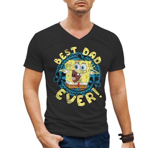Spongebob Squarepants Father's Day Best Dad Ever Men's V-Neck T-Shirt - Father's Day Fun