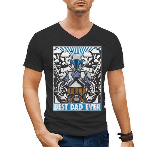 Star Wars Father's Day Jango Fett Best Dad Ever Men's V-Neck T-Shirt - Father's Day Fun