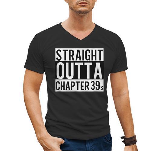 Straight Outta Chapter 39 Cute Book Lover Reader Men's V-Neck T-Shirt - Bookorys