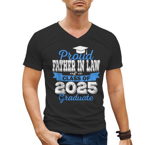 Super Proud Father In Law Of 2025 Graduate Graduation Family Men's V-Neck T-Shirt - Best Gift Smart