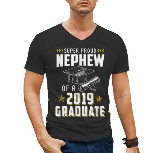 Super Proud Nephew Of A 2019 Graduate Shirt Graduation Men's V-Neck T-Shirt - Best Gift Smart