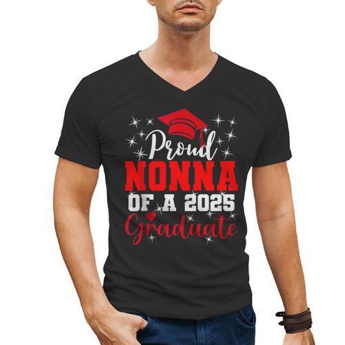 Super Proud Nonna Of 2025 Graduate Senior Graduation Family Men's V-Neck T-Shirt - Best Gift Smart