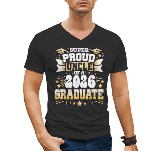 Super Proud Uncle Of A Class Of 2026 Graduate Graduation Men's V-Neck T-Shirt - Best Gift Smart