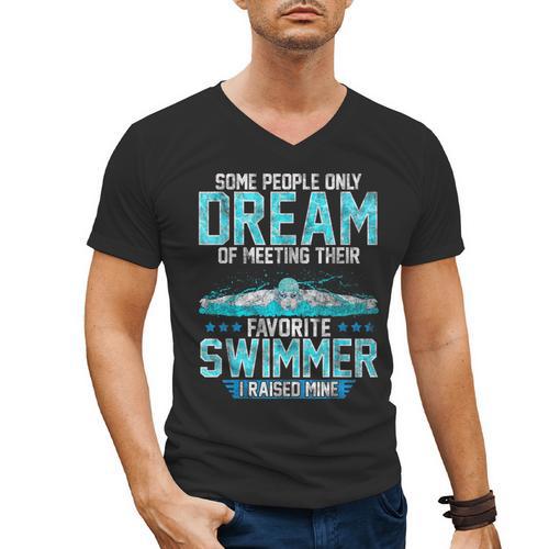 Swimming Parent Swimmer Mom Dad My Favorite Swim Meet Men's V-Neck T-Shirt - Father's Day Fun