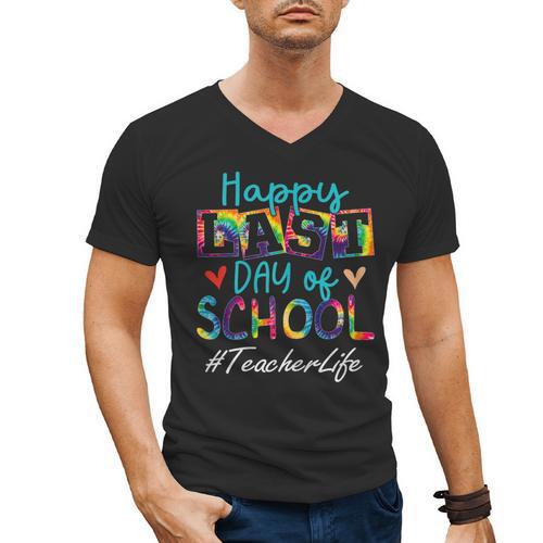 Teacher Happy Last Day Of School Women Men Graduation Men's V-Neck T-Shirt - Best Gift Smart