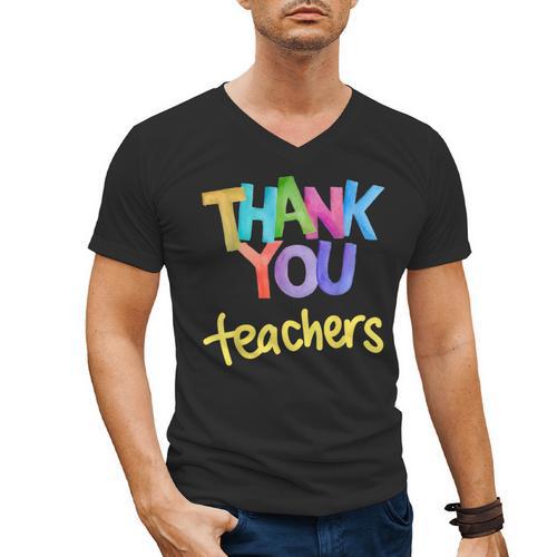 Thank You Teacher Appreciation Graduation Men Women Girls Kids Men's V-Neck T-Shirt - Best Gift Smart
