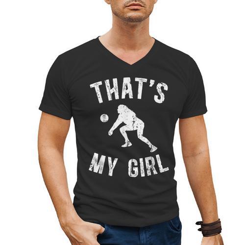 That's My Girl Volleyball Dad Of A Volleyball Player Father Men's V-Neck T-Shirt - Father's Day Fun